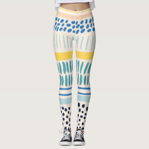 Legging Traços de pincel: Abstrato diversão perfeita