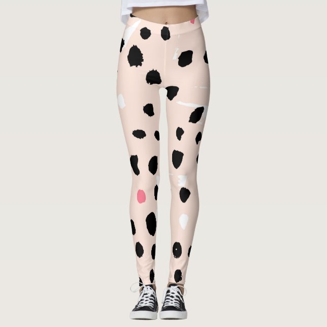 Legging Traços do Pincel de Tinta: Textura Artística (Frente)