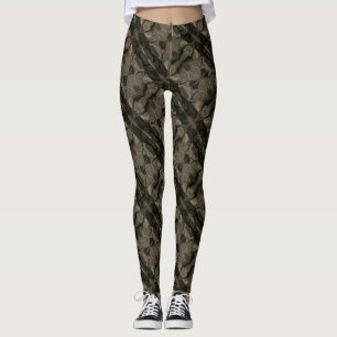Legging Traços e formas marrom muito escuras claros