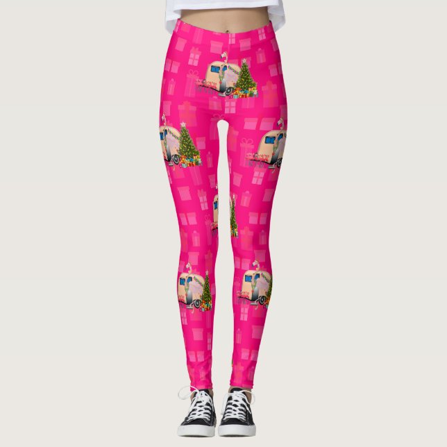 Legging trailer de natal flamingo (Frente)