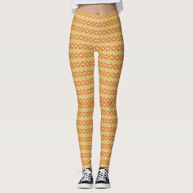 Legging Transforme seu espaço atordoante Laranja e Amarelo (Frente)