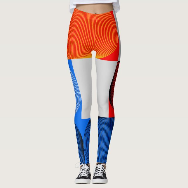 Legging Transição geométrica: padrão de colheita de abstra (Frente)