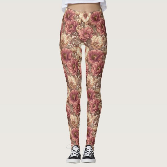 Legging Treino de Flor de Anêmonas Estética de Anêmonas (Frente)