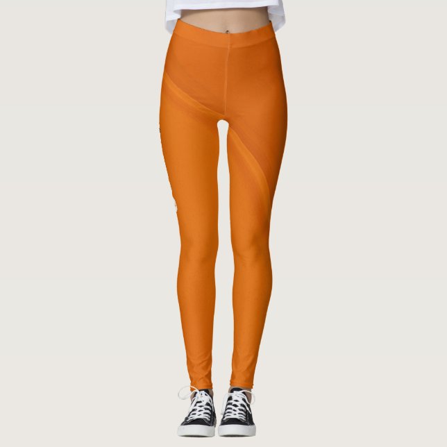 Legging Treino de Yoga na Academia Laranja (Frente)