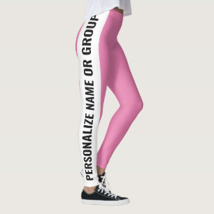 Legging Trendência Branca E Rosa Personalizada