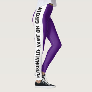 Legging Trendência Branca E Roxo Personalizada
