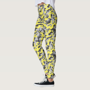 Legging Trendy Black, Cinza e Impressão Amarelo