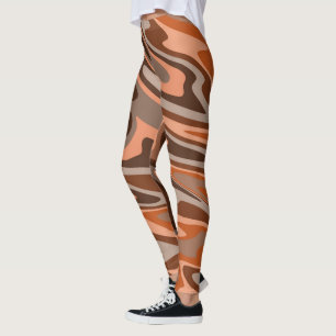 Legging Trendy boho Abstrato cor de laranja castanho