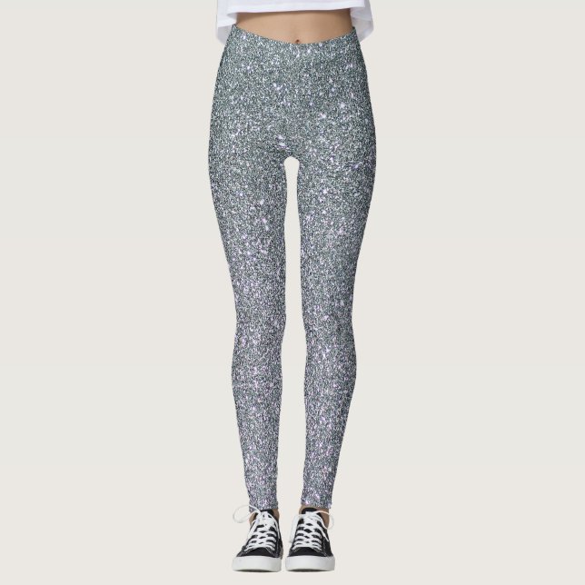 Legging Trendy Elegant Cinza Glitter (Frente)