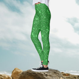 Legging Trendy Glam Irish Green Sparkle Shimmer Glitter
