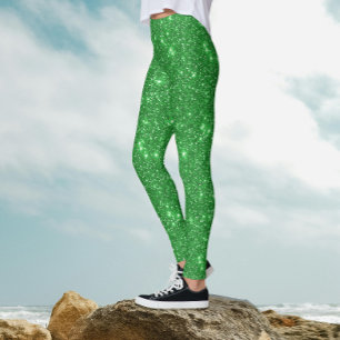Legging Trendy Glam Irish Green Sparkle Shimmer Glitter