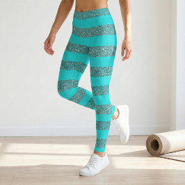 Legging Trendy Glamorous Chic Luxury Faux Glitter Striter