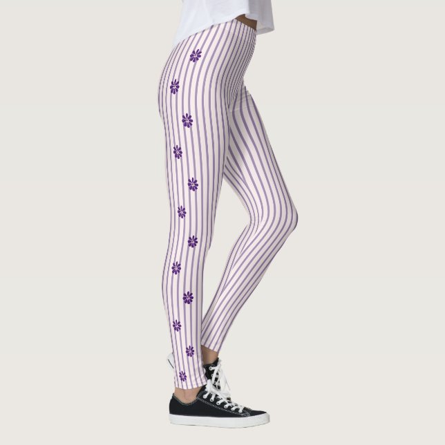 Legging Trendy Indigo Flowers com Blush e Stripes Violetas (Direita)