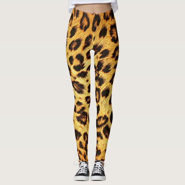 Legging Trendy Leopard: Padrão de Design da pele. (Frente)
