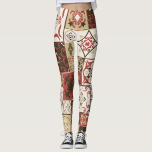 Legging Trendy Marsala - Padrão do Azulejo marroquino