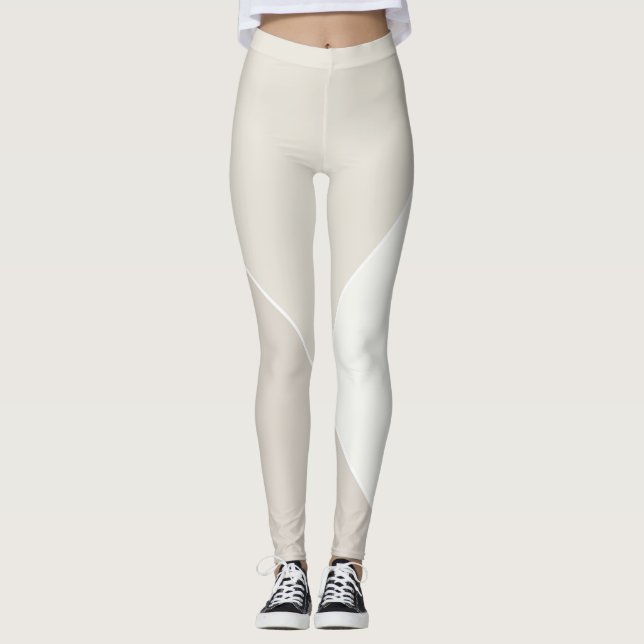 Legging Trendy Modern Elegant Beige Brown White Chic (Frente)