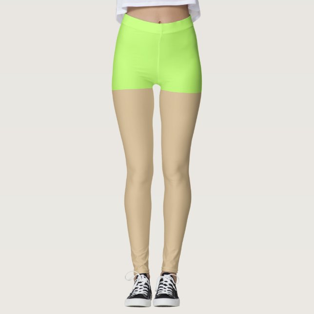 Legging Trendy neon faske shorts para adolescentes l Green (Frente)