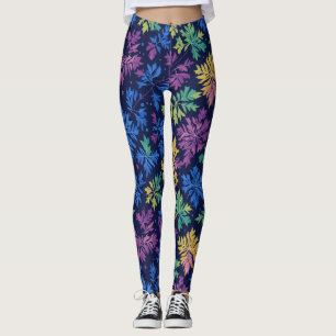 Legging Trendy Rainbow Deixa O Padrão Botânico