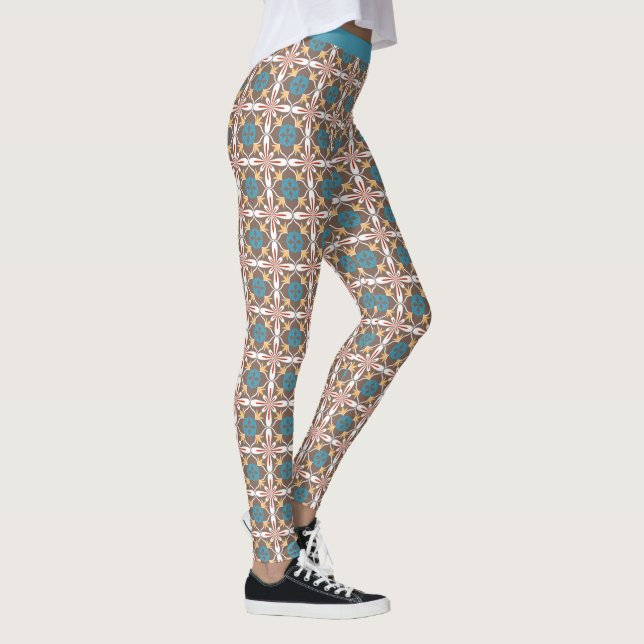 Legging Trendy Southwest Padrão Azul Khaki Yoga (Direita)