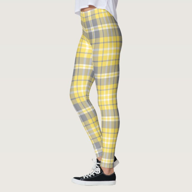 Legging Trendy Yellow and Gray Madras Plaid (Esquerda)