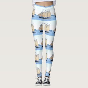 Legging três alunos com formação à vela