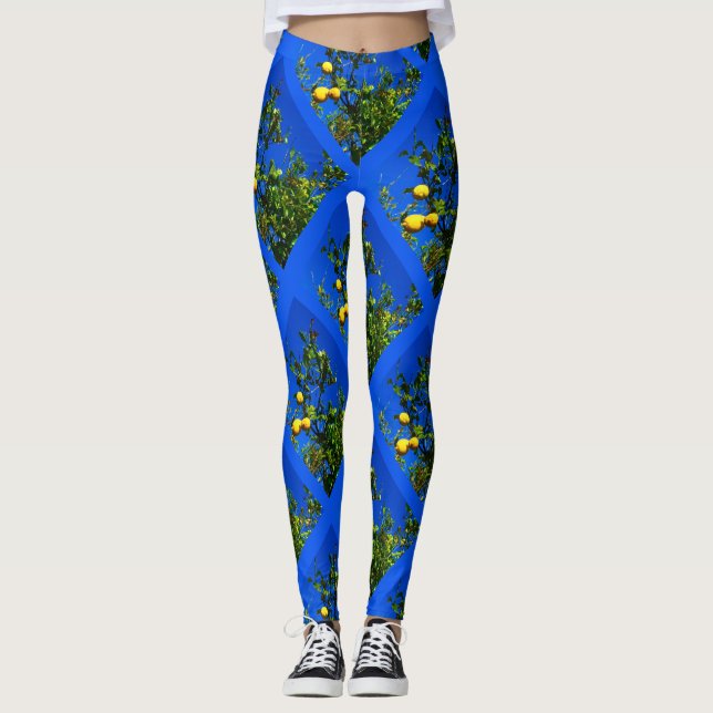 Legging Três caneleiras sicilianos dos limões (Frente)
