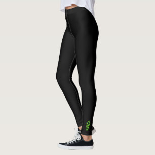 Legging Trevos: Coleção de arte preta simples do tornoze