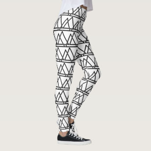 Legging Triângulo branco preto