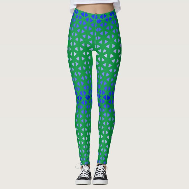 Legging Triângulo.Padrão.sombra.azul.01 Verde BG (Frente)