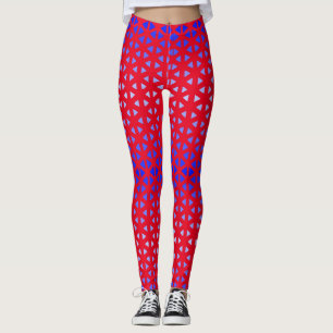 Legging Triângulo.Padrão.sombra.azul.01 Vermelho BG