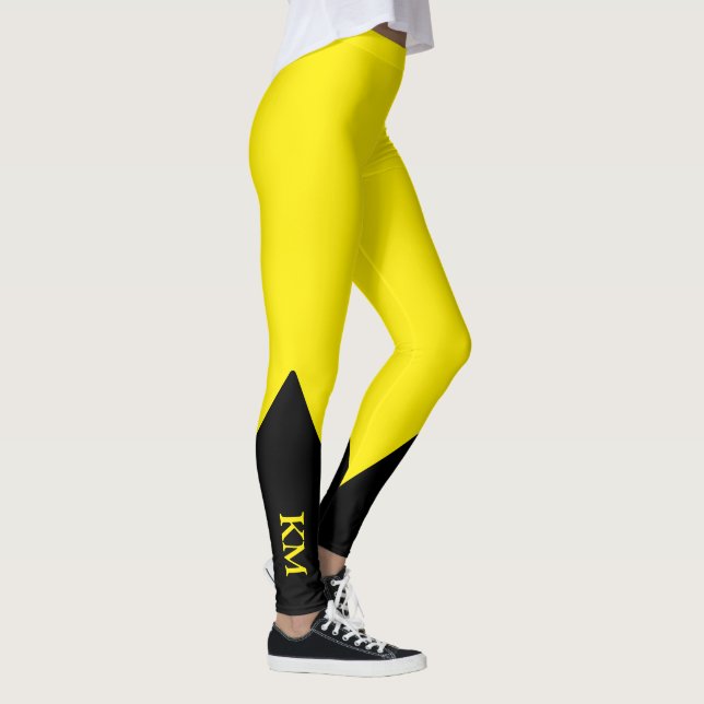 Legging Triângulo Preto | Inicial | Coxas amarelas Canária (Direita)