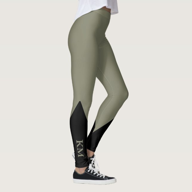Legging Triângulo Preto | Inicial | Pernas de Cinza quente (Direita)