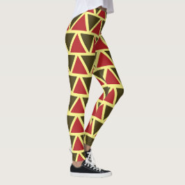Legging Triângulo Vermelho Verde Geométrico