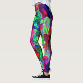 Legging Triângulos curvos coloridos ou ondulações, mais es