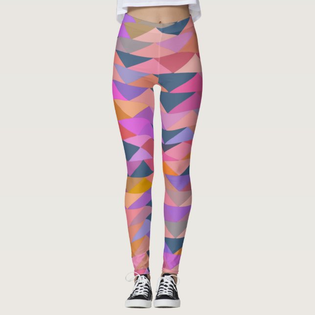 Legging Triângulos de Abstrato brilhante e negrito em core (Frente)