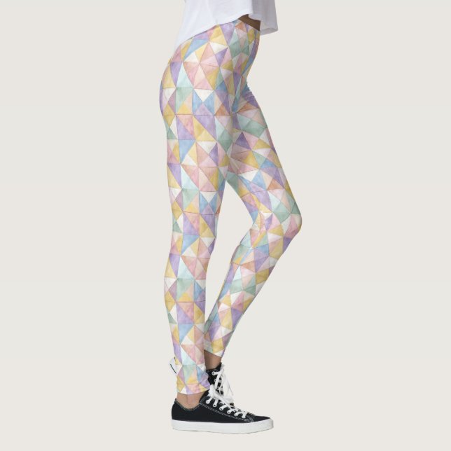 Legging Triângulos de Patchwork Matelassado em Tons de Pês (Direita)