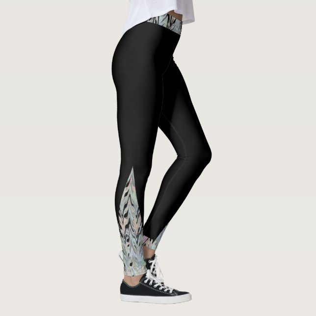 Legging Triângulos do arenque - preto (Direita)