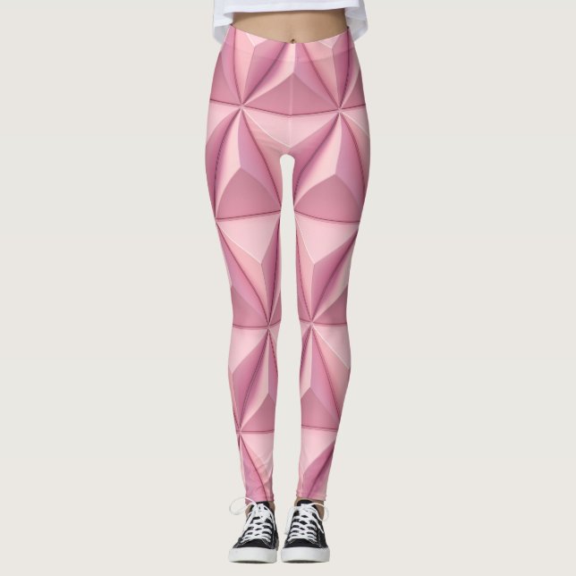 Legging triângulos geométricos 3D: fundo minimalista. (Frente)