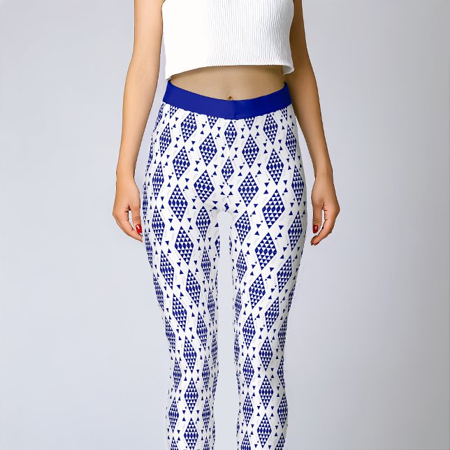 Legging Triângulos Geométricos Azuis (Criador carregado)