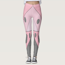 Legging Triângulos Geométricos de Padrão Ovais Cinzas Rosa