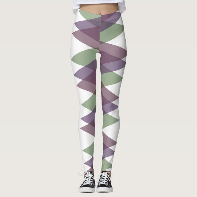 Legging Triângulos Mauve e Verde (Frente)