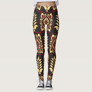 Legging Tribal Floral: Elegância de Padrão Vintage