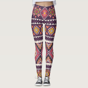 Legging Tribal striped, padrão geométrico sem costura.