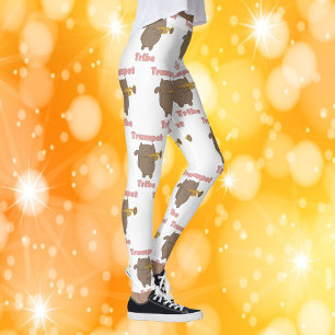 Legging Tribo da Trombeta Gato Marrom Padrão Rosa