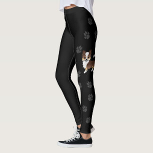 Legging Tricolor de chocolate Cão e patas longos Casaco Ch