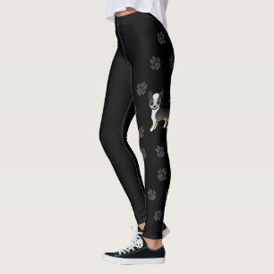 Legging Tricolor Negro Casaco Chihuahua Cachorro e patas