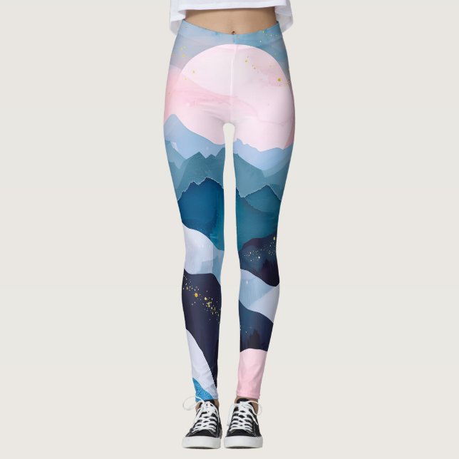 Legging Trilha de Água Minimalista Dourada (Frente)