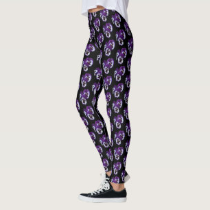 Legging Trio de Bloomias de Pansy Branca Roxo: Harmonia de