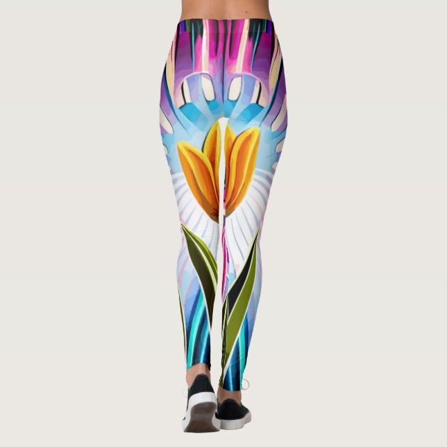 Legging Trio de Tulipas: Um Burst de Beleza Springtime (Verso)