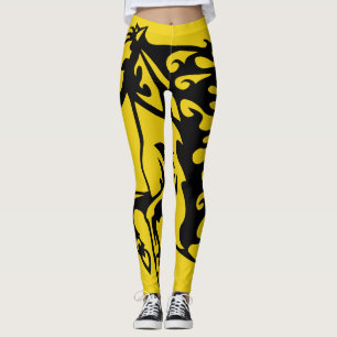 Legging Tríplice Lâmina de Bronco, Cavalo Amarelo, Lineart
